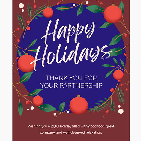 Thank You For Your Partnership Christmas Business eCard